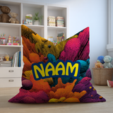 Kleurrijke zitzak met naam 