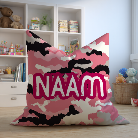 Zitzak roze met camouflage kinderzitzak