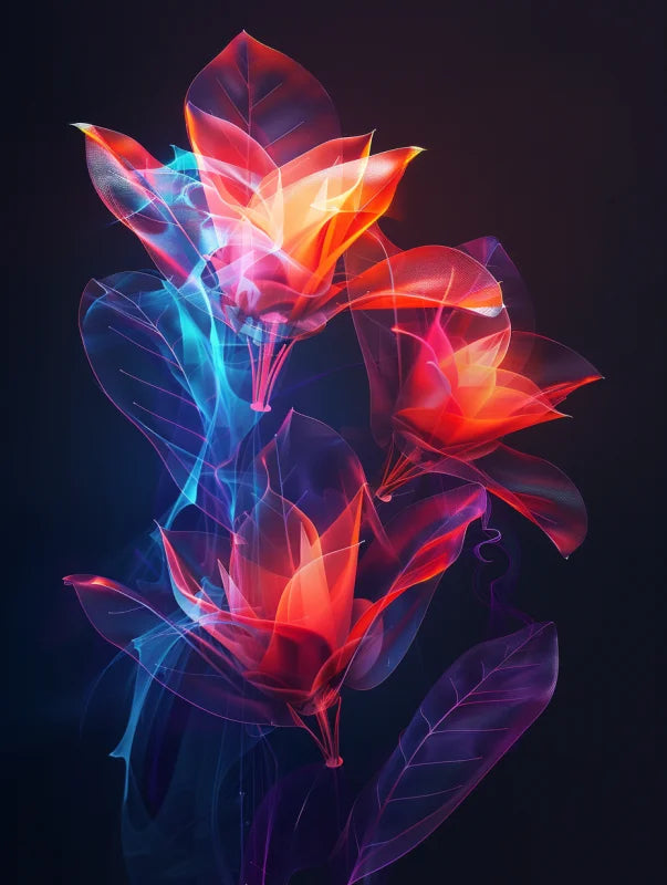 Wanddecoratie dibond met een stralend ontwerp van een bloemenboeket