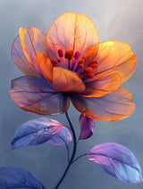 Wanddecoratie plexiglas met een dromerig ontwerp van bloemen in zachte tinten