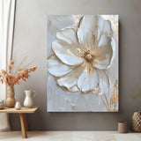 Wanddecoratie canvas met een ontwerp van gouden bloemblaadjes
