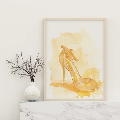 Poster met een abstract ontwerp van gouden voetstappen