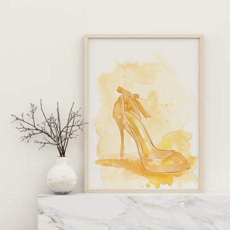 Poster met een abstract ontwerp van gouden voetstappen