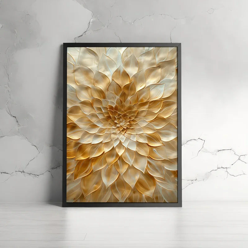Poster met een abstracte gouden structuur