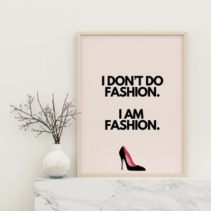 Poster met een inspirerende modequote in een modern ontwerp