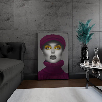 Wanddecoratie plexiglas met een gedurfd en stijlvol modeportret