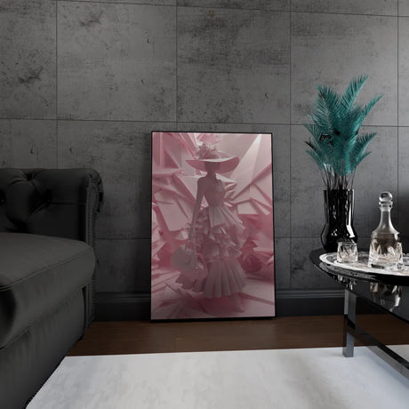 Wanddecoratie canvas met een zacht en verfijnd portret in roze tinten