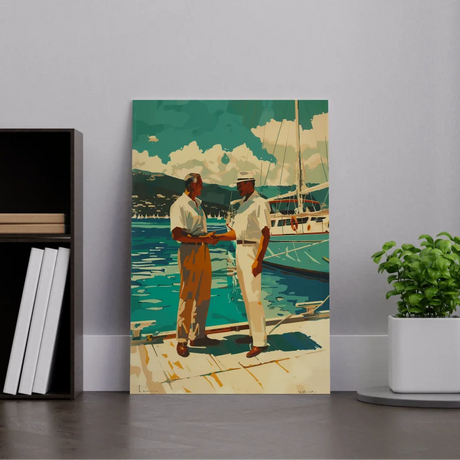 Plexiglas wanddecoratie met een charmant vintage ontwerp van een zakenpartner