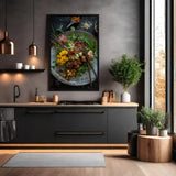 Culinaire kunstwerk met eetbare bloemen en seizoensgebonden ingrediënten