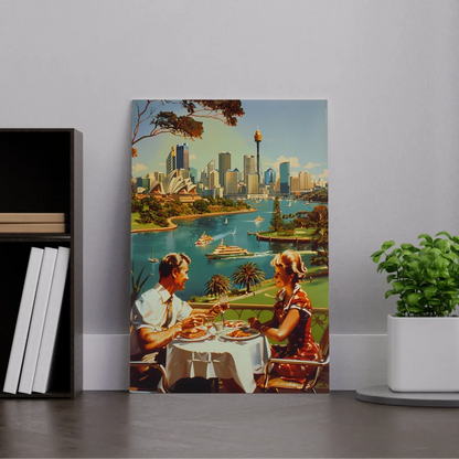 Dibond wanddecoratie met een vintage illustratie van Sydney