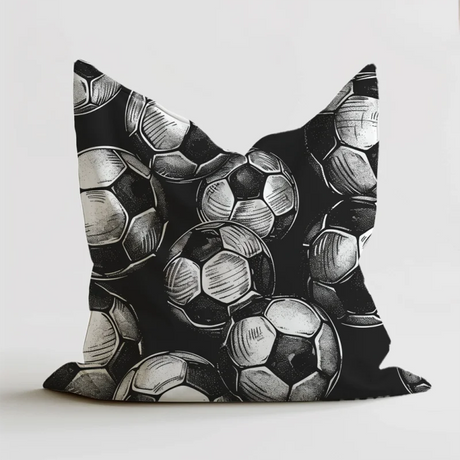Zitzak met zwart wit ontwerp van voetballen