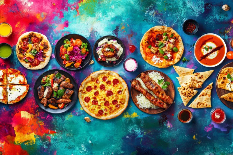 Wanddecoratie canvas Rijke mix van verfijnde ingrediënten en hoogwaardige culinaire creaties.
