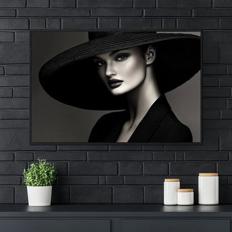 Wanddecoratie dibond met een minimalistisch en elegant portret