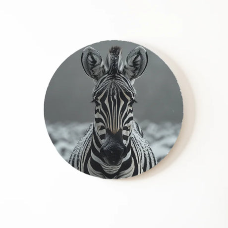 Dibond muurcirkel van een zebra